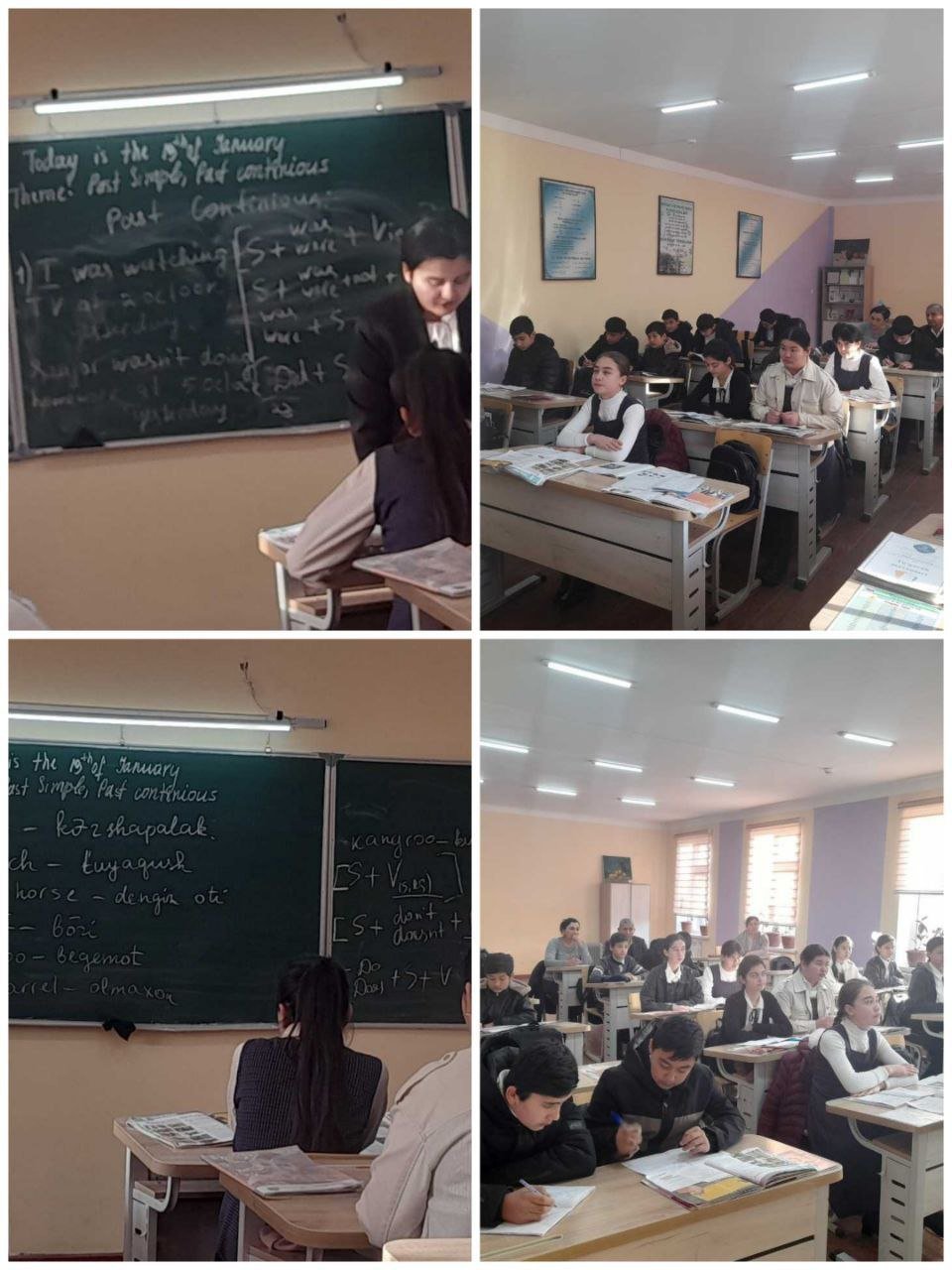 8 a-sinfda bo'lib o'tgan ingliz tili fanidan ochiq dars jarayoni